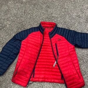 L.L. Bean Red and Navy Quilted Jacket